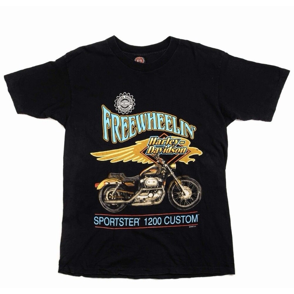 Rare VTG HARLEY DAVIDSON Freewheelin’ Sportster 1200 Custom 1996 T Shirt 90s